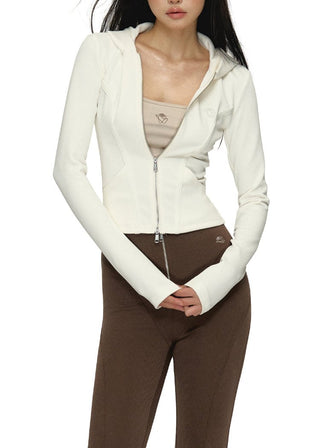 [NAWS] Double Zipper Slim Hooded Top