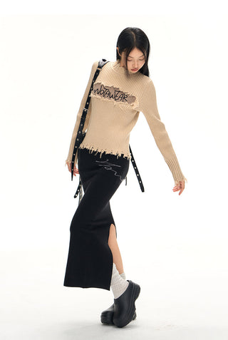 [NAWS] hand-painted knitted skirt
