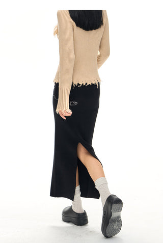 [NAWS] hand-painted knitted skirt
