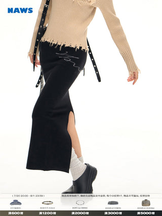 [NAWS] hand-painted knitted skirt