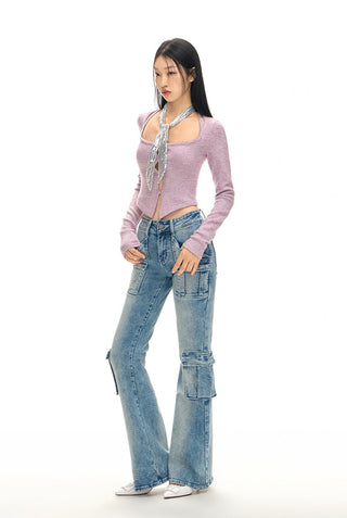 [NAWS] High waist cargo jeans