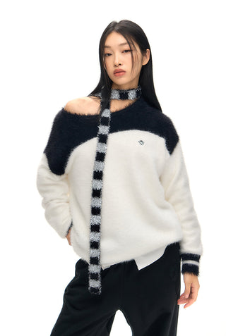 [NAWS] Oversized contrast color sweater