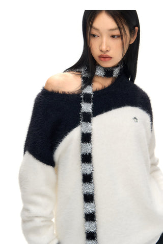 [NAWS] Oversized contrast color sweater
