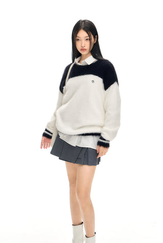 [NAWS] Oversized contrast color sweater