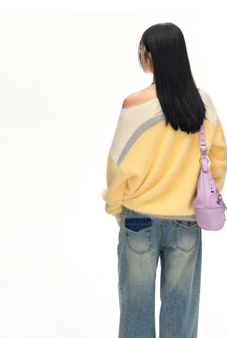 [NAWS] Oversized contrast color sweater