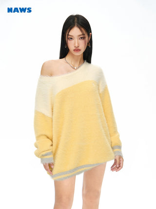 [NAWS] Oversized contrast color sweater