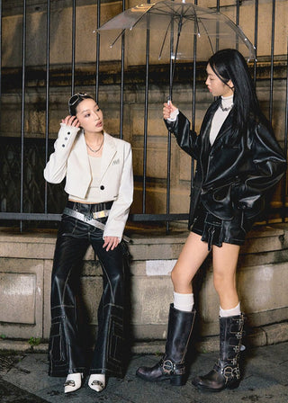 [NAWS] Heavy-duty flared leather pants