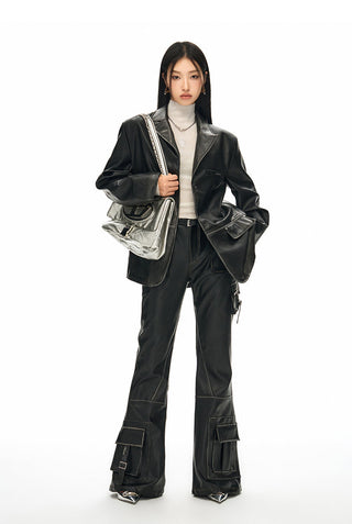 [NAWS] Heavy-duty flared leather pants