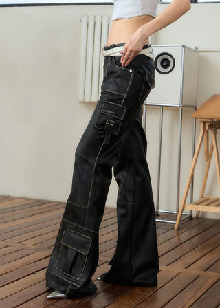 [NAWS] Heavy-duty flared leather pants