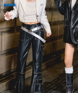 [NAWS] Heavy-duty flared leather pants