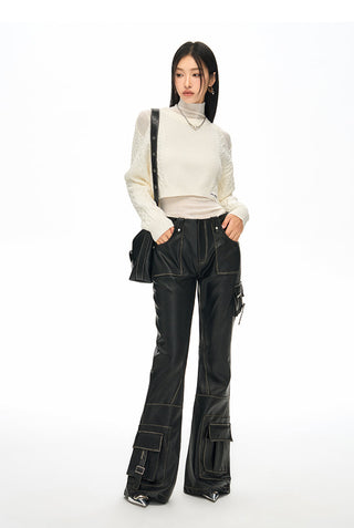 [NAWS] Heavy-duty flared leather pants