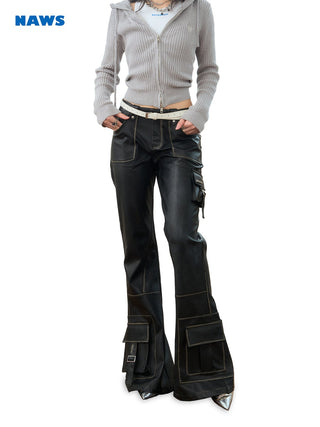 [NAWS] Heavy-duty flared leather pants