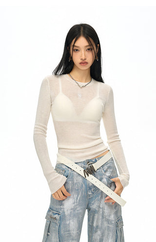 [NAWS] Half-turtleneck slim-fit sweater