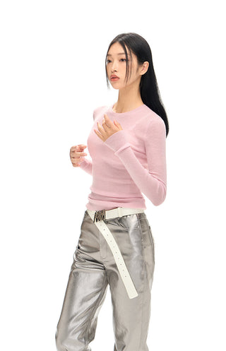 [NAWS] Half-turtleneck slim-fit sweater