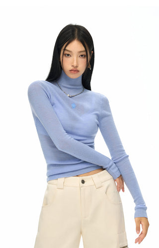 [NAWS] Half-turtleneck slim-fit sweater