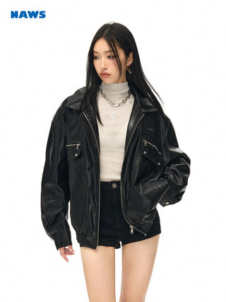 [NAWS] Half-turtleneck slim-fit sweater
