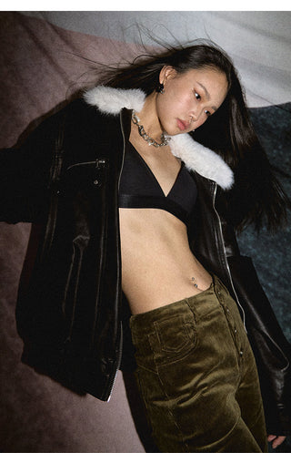 [NAWS] Oversized leather jacket