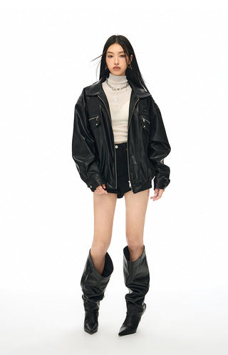 [NAWS] Oversized leather jacket