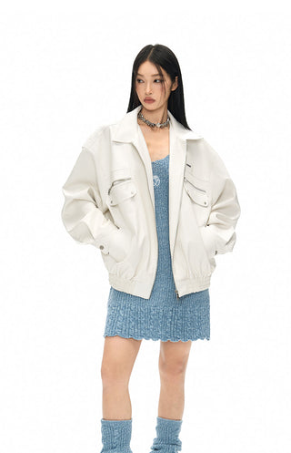 [NAWS] Oversized leather jacket