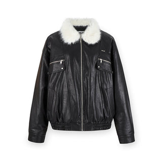 [NAWS] Oversized leather jacket