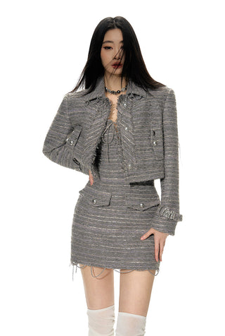 [NAWS] Chic Chain Short Wool-Jacket