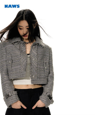 [NAWS] Chic Chain Short Wool-Jacket
