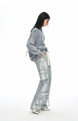 [NAWS] Hand-coated silver brushed jeans