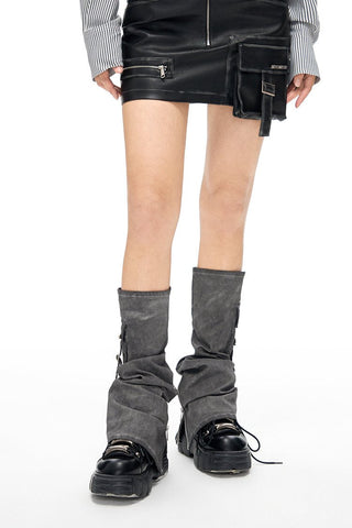 [NAWS] Double zipper dirty wash leg sleeves