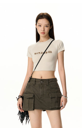 [NAWS] Embroidered cotton crop top