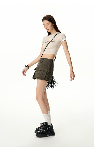 [NAWS] Embroidered cotton crop top