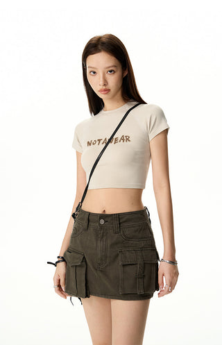 [NAWS] Embroidered cotton crop top