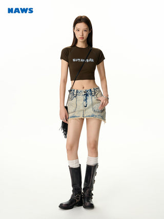 [NAWS] Embroidered cotton crop top