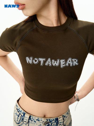 [NAWS] Embroidered cotton crop top