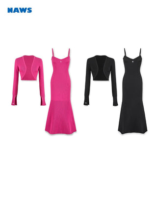 [NAWS] Elastic fishtail wool knitted dress