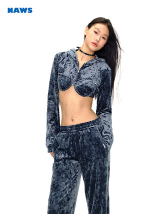 [NAWS] Hooded sweatshirt sweatpants velvet suit