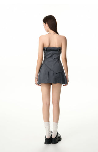[NAWS] Irregular Stitching Pleated Skirt