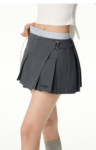 [NAWS] Irregular Stitching Pleated Skirt