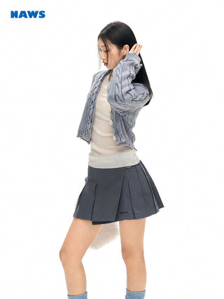 [NAWS] Irregular Stitching Pleated Skirt