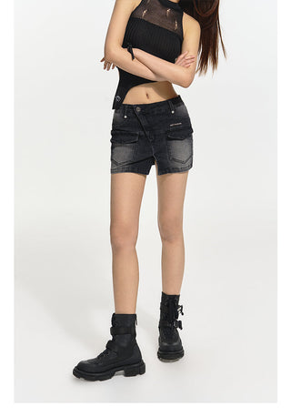 [NAWS] Retro texture  denim shorts