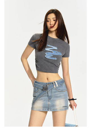 [NAWS] Embroidered  Short Sleeves T-Shirt