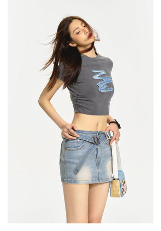 [NAWS] Embroidered  Short Sleeves T-Shirt
