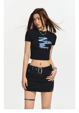 [NAWS] Embroidered  Short Sleeves T-Shirt