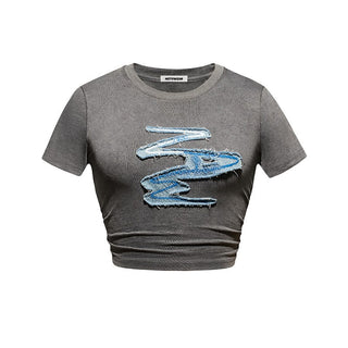 [NAWS] Embroidered  Short Sleeves T-Shirt