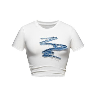 [NAWS] Embroidered  Short Sleeves T-Shirt