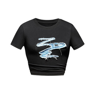 [NAWS] Embroidered  Short Sleeves T-Shirt