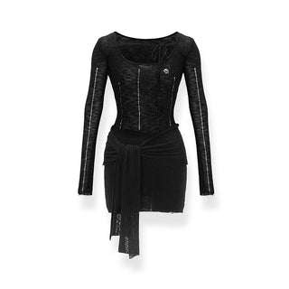[NAWS] Lace stretch knit dress