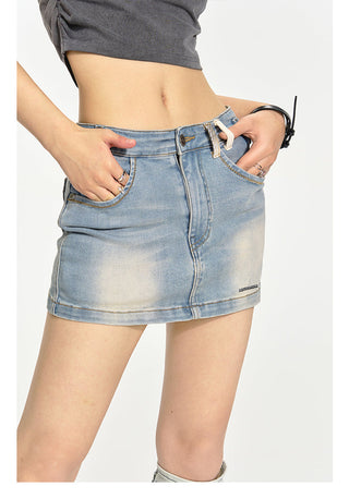 [NAWS] Herringbone pattern denim skirt