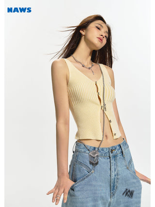 [NAWS] Knitted Wool Cardigan Vest