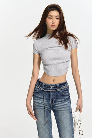 [NAWS] Curved hem slim top
