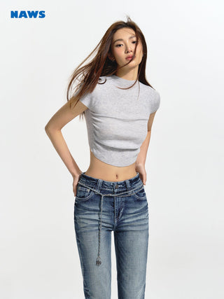 [NAWS] Curved hem slim top